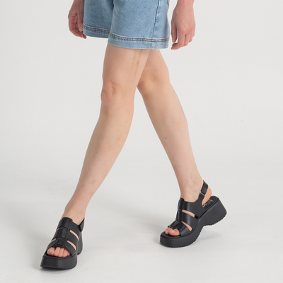 Dove Black/ Black Sole Leather Sandals