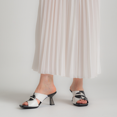 Hv253875 Black/ White Leather Heels