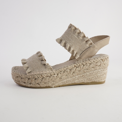 2245 A Beige Espadrille Wedges
