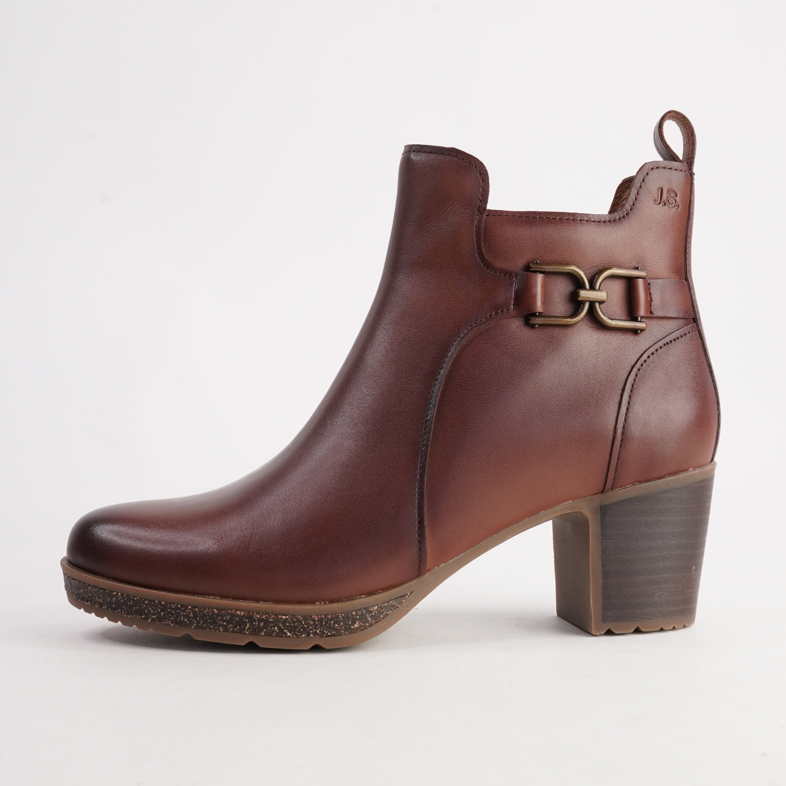 Gloria 04 Cognac Leather Ankle Boots