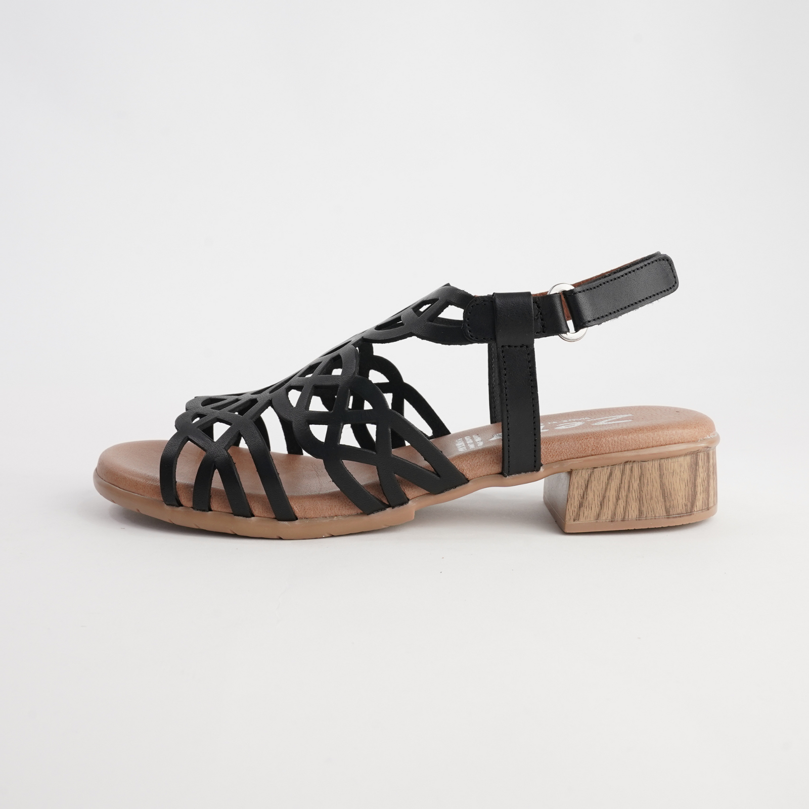 Hilite Black Leather Sandals
