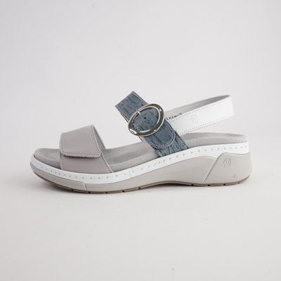 Dixie White Multi Leather Sandals