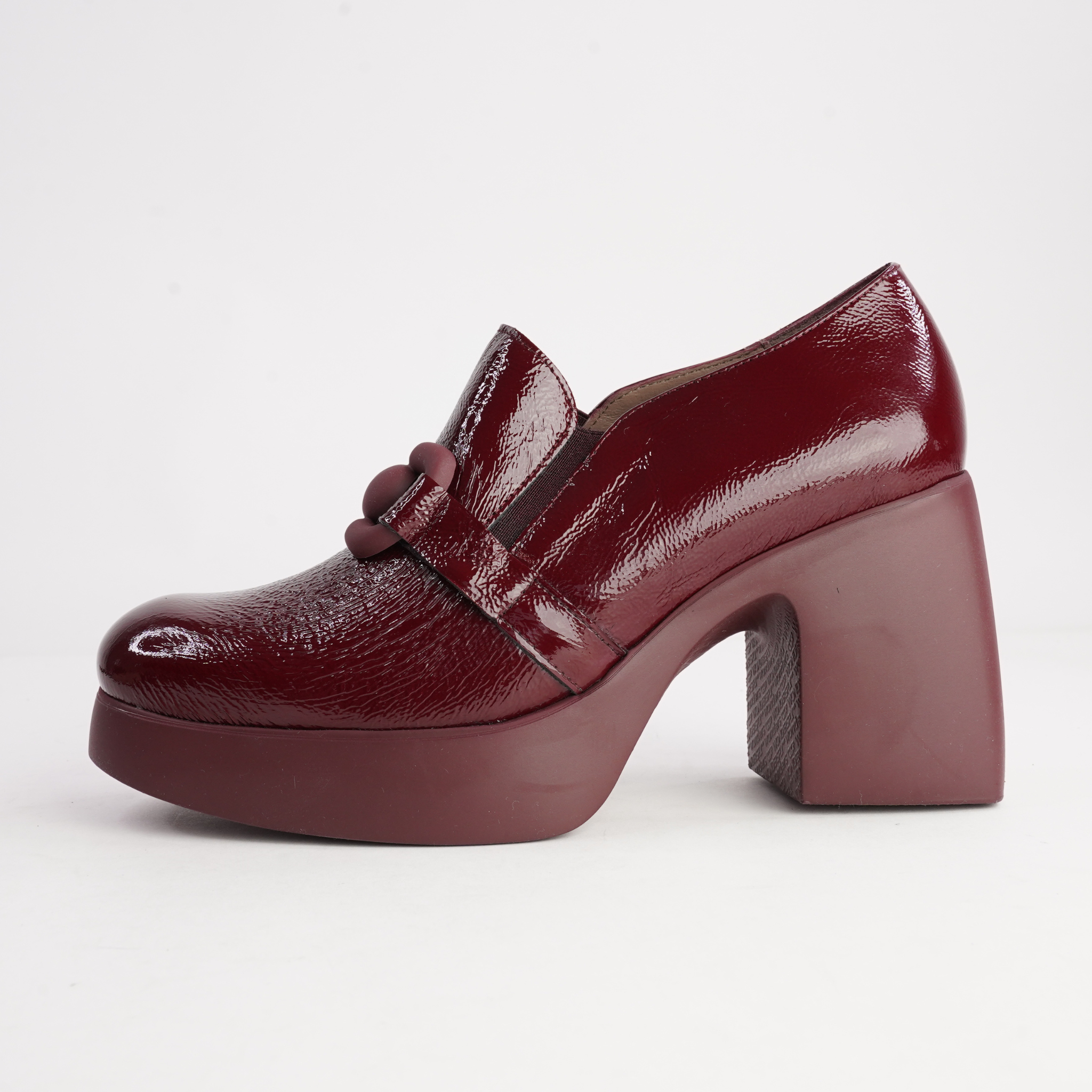 Zylo Vino Patent Heeled Loafers