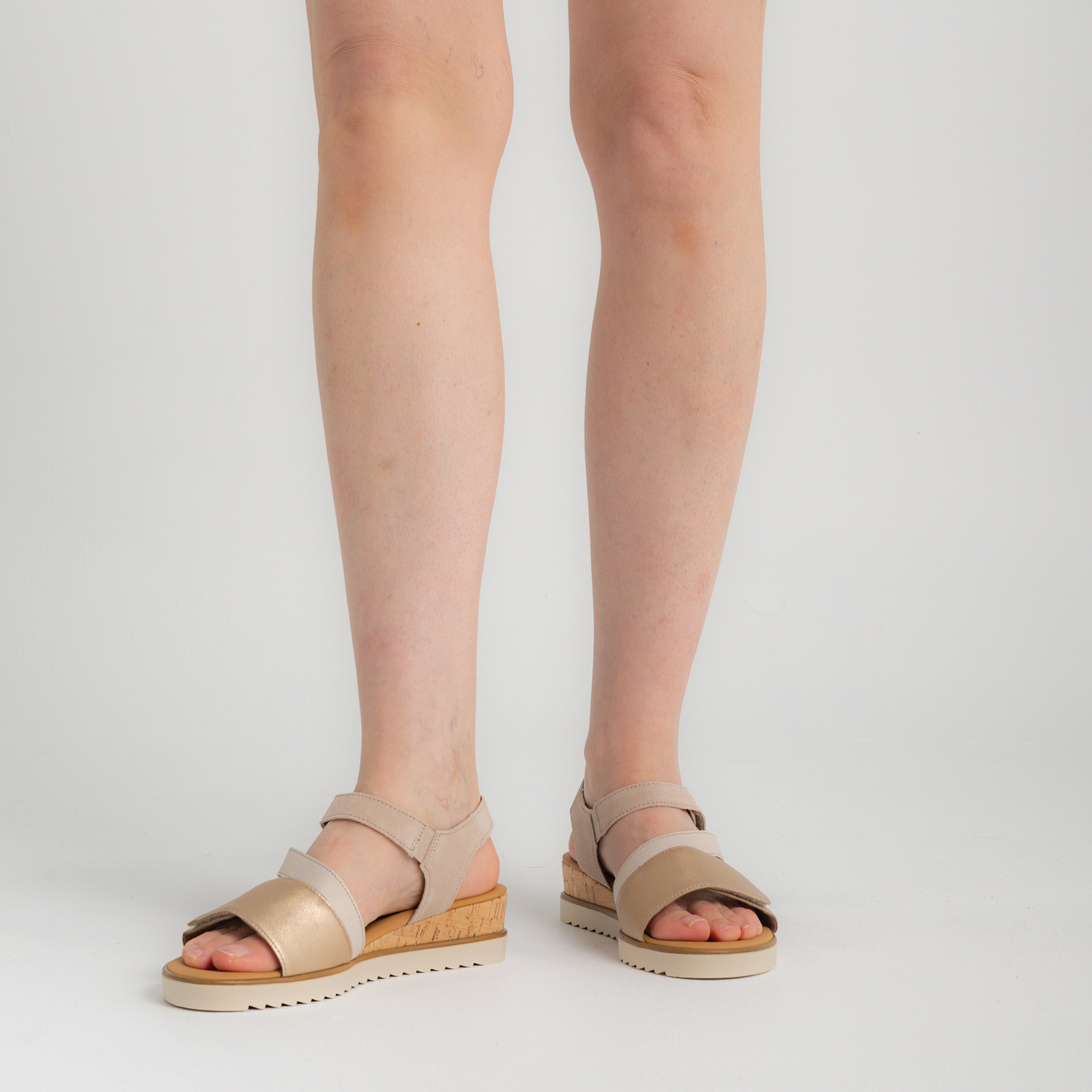 Ruth Champagne Multi Leather Sandals