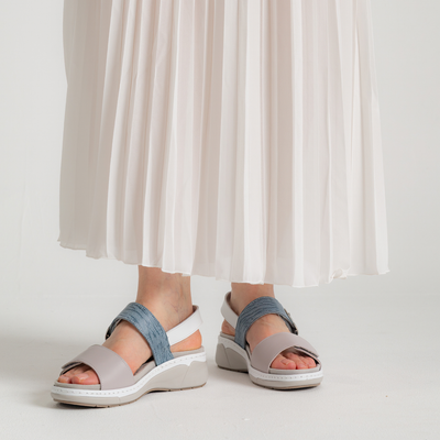 Dixie White Multi Leather Sandals