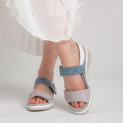 Dixie White Multi Leather Sandals