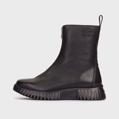 Nexa Negro Leather Ankle Boots