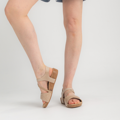 Fog Cement Leather Sandals