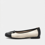 D0K12 Black/ Pale Gold Ballet Flats