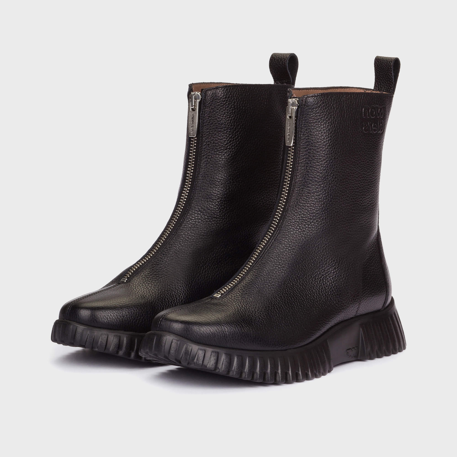 Nexa Negro Leather Ankle Boots