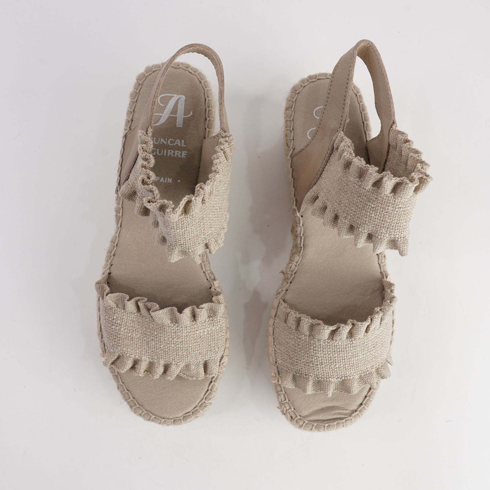 2245 A Beige Espadrille Wedges