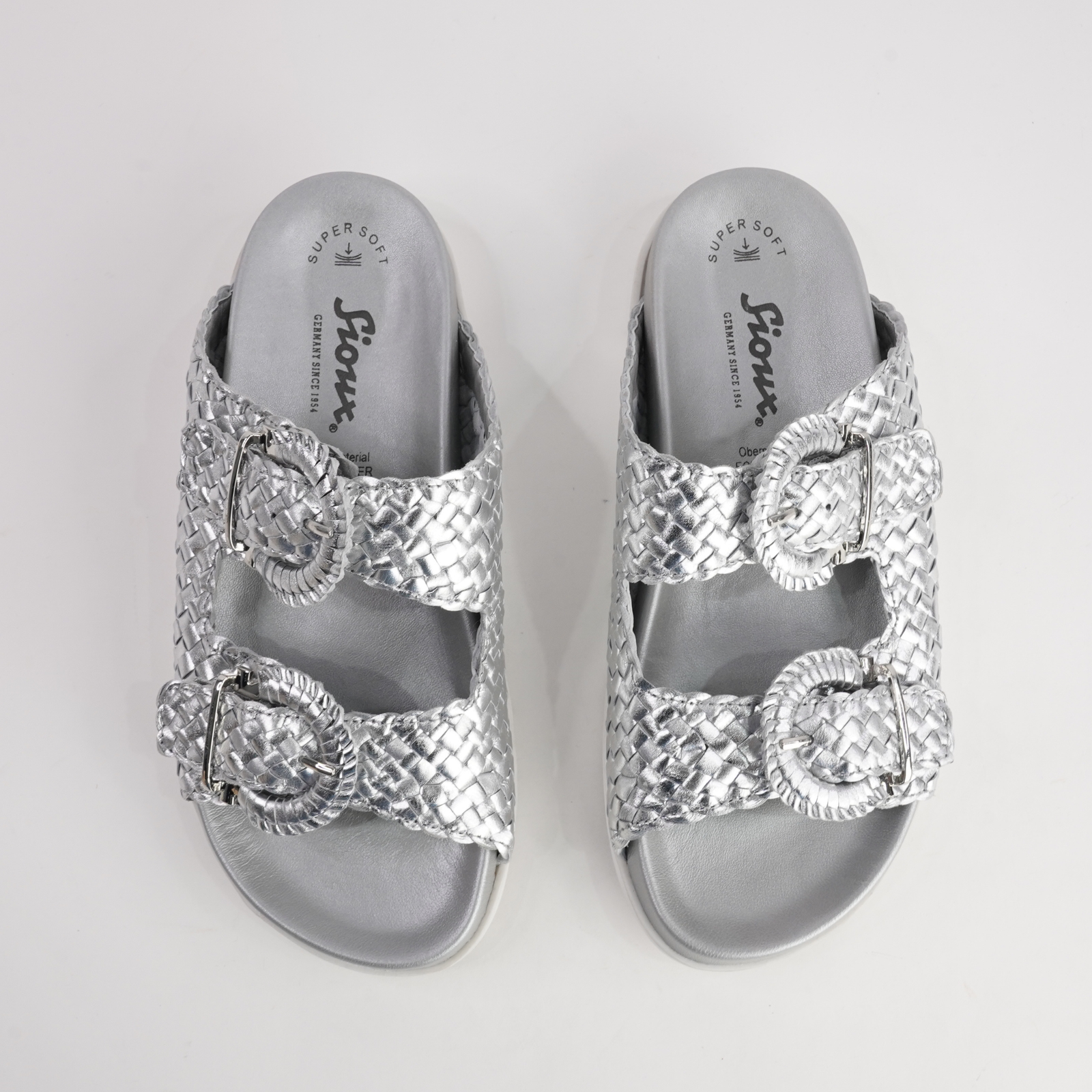Janescha 701 Silver Leather Slides
