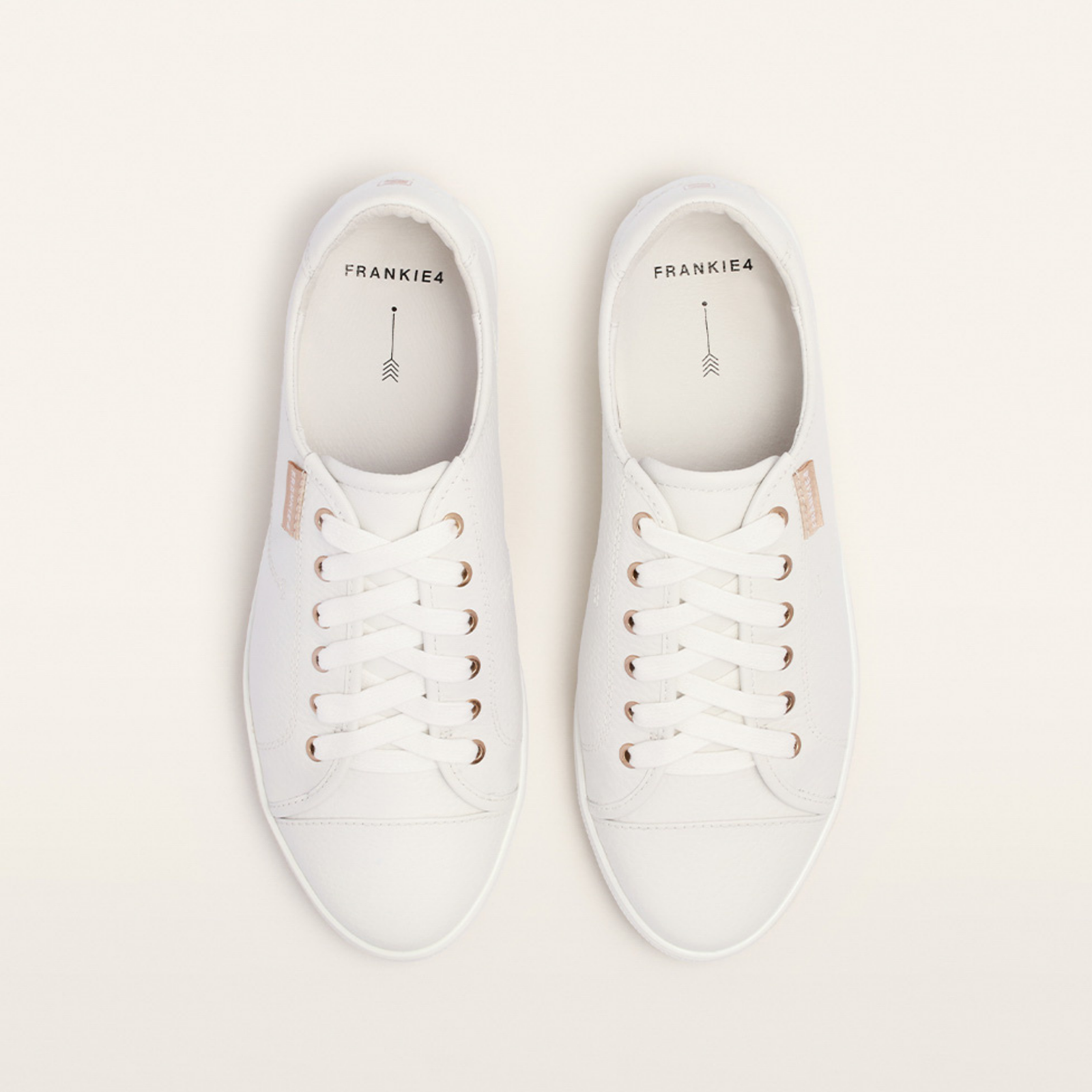 Nat III White Pebbled Leather Sneakers