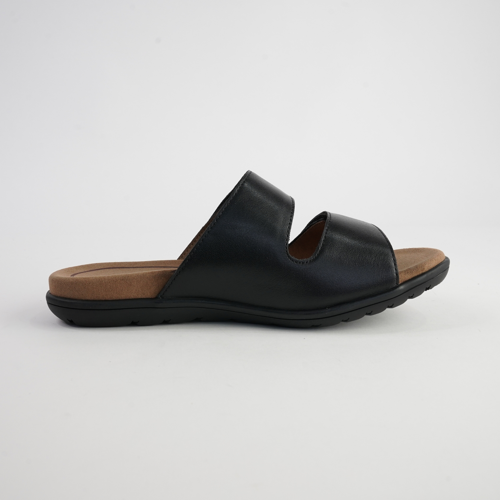 Tribe Black Leather Slides