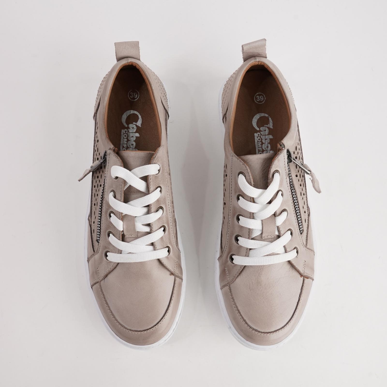 Bella Taupe Leather Sneakers