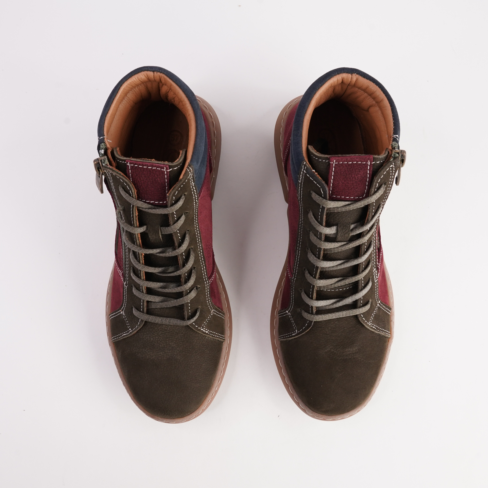 Willora Khaki Multi Nubuck Leather Ankle Boots