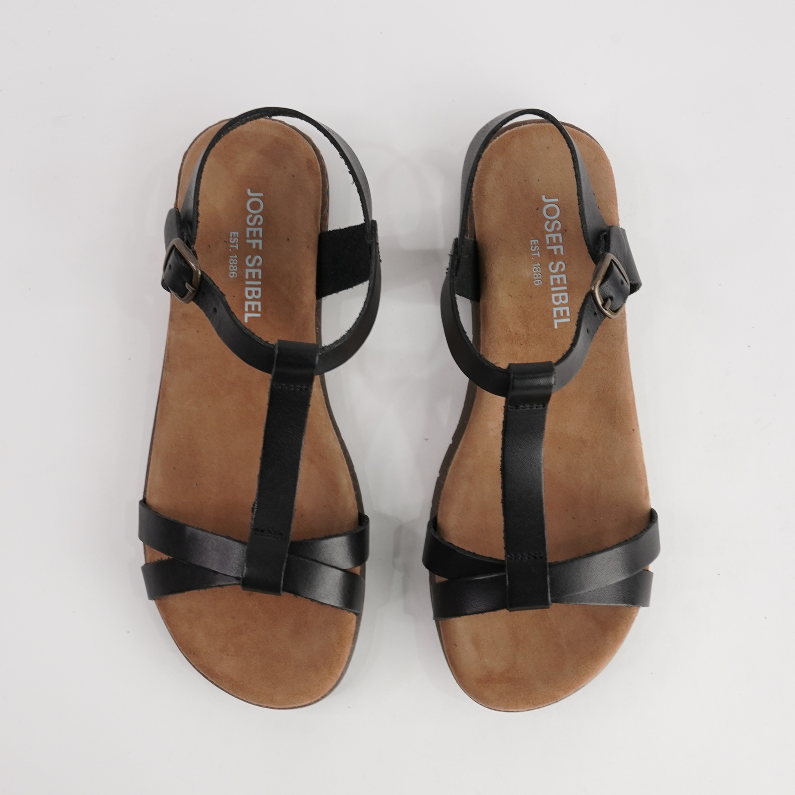 Fabricia 01 Black Leather Sandals