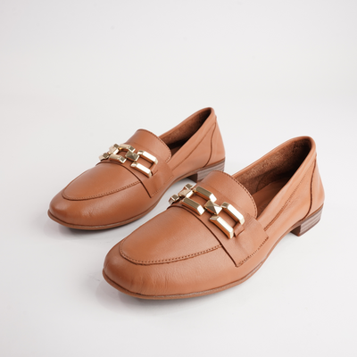 Gyor Tan Leather Loafers