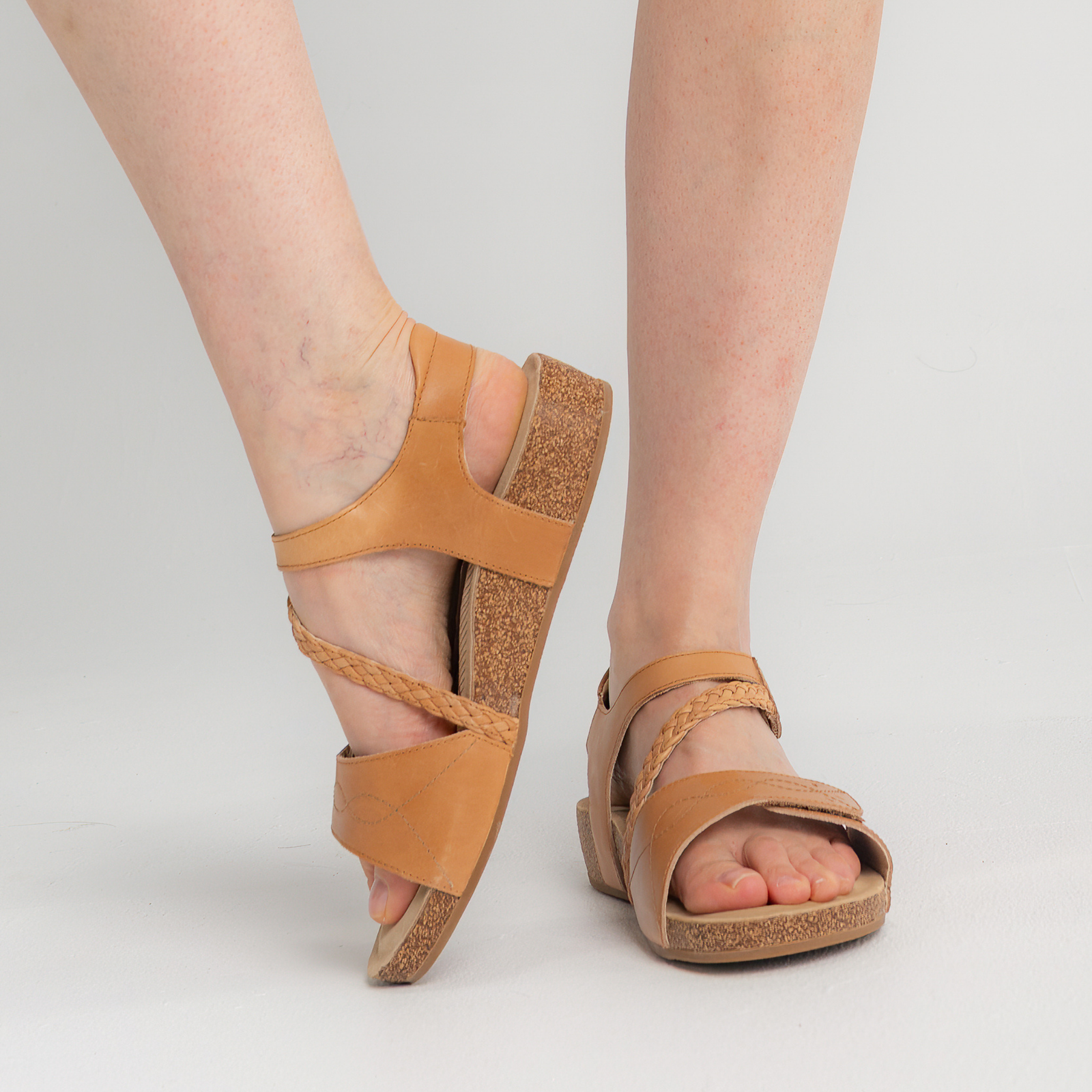 Fog Tan Leather Sandals