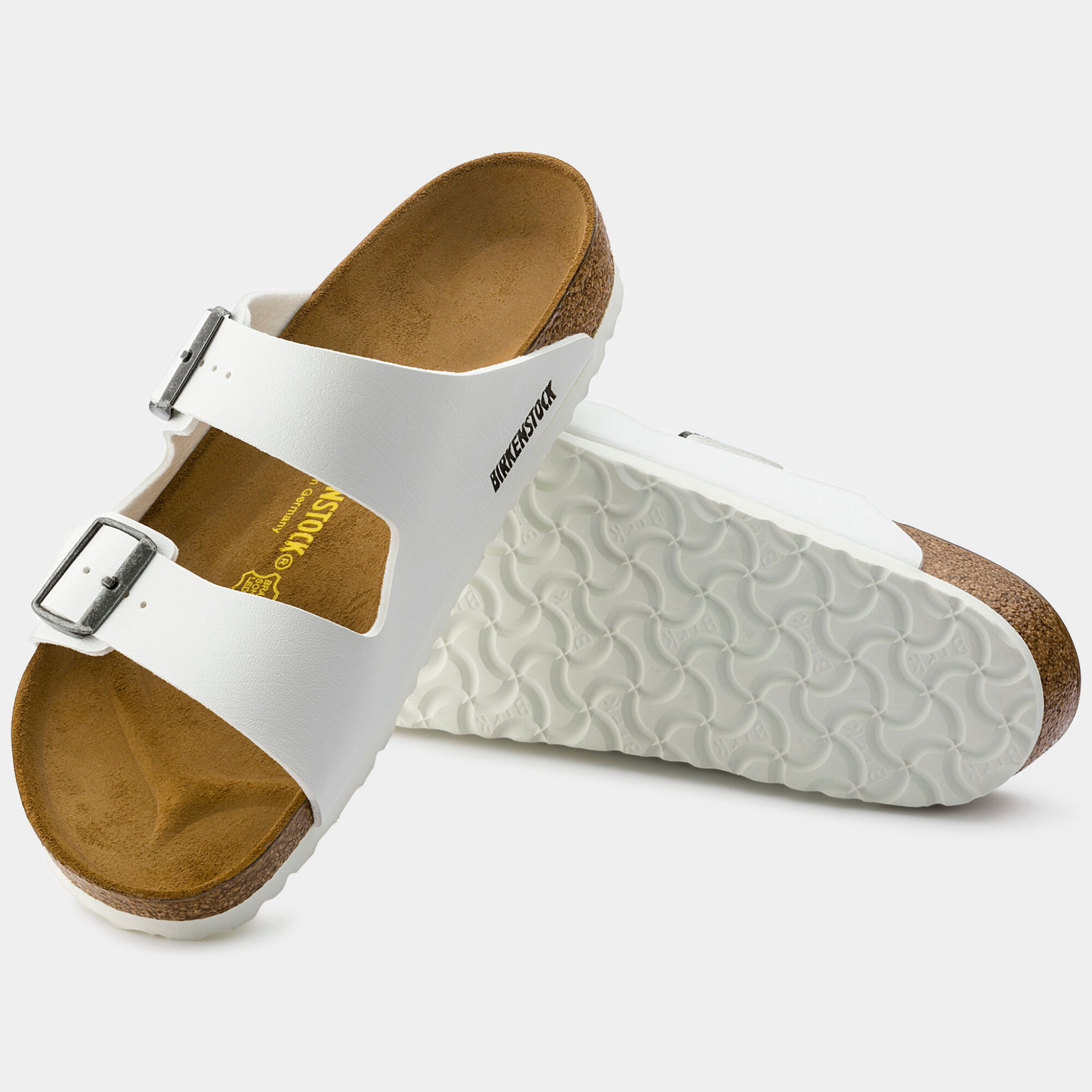 Arizona Birko-Flor White Sandals by Birkenstock – Garda Footwear Arizona Birko-Flor White Sandals by Birkenstock – Garda Footwear