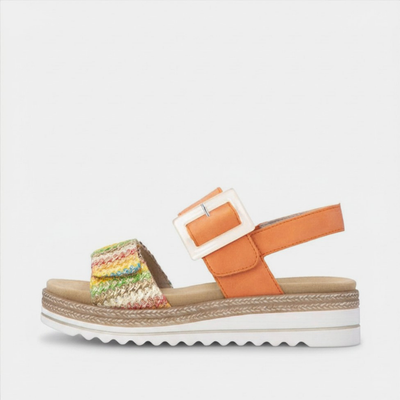 D0Q62 Gold Multi Sandals