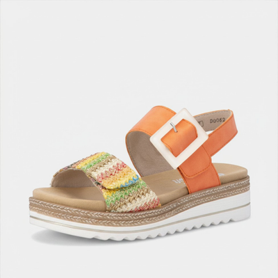 D0Q62 Gold Multi Sandals