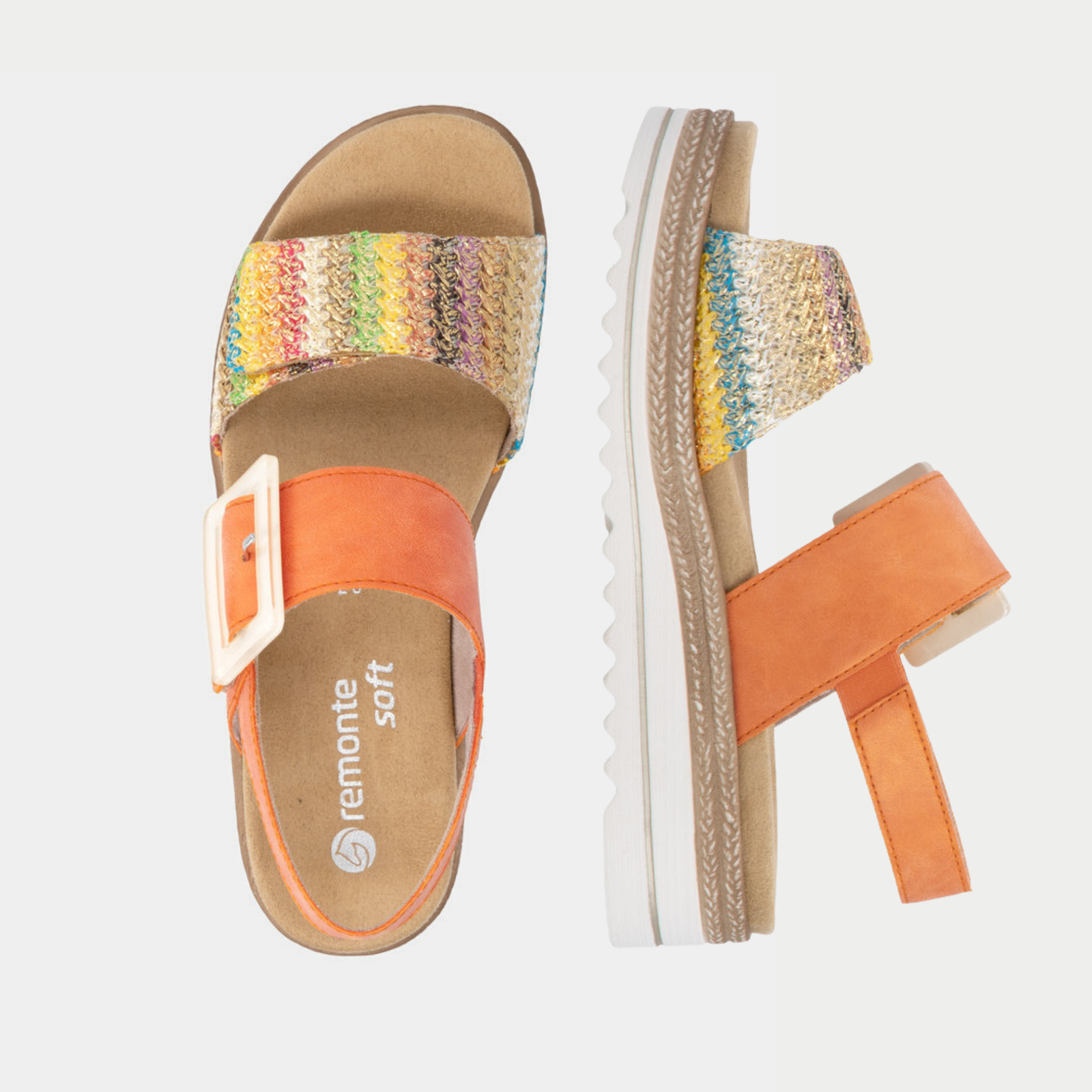 D0Q62 Gold Multi Sandals