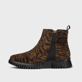 Nexon Zebra Print Leather Ankle Boots
