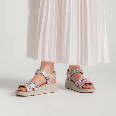 Tina Floral Leather Sandals