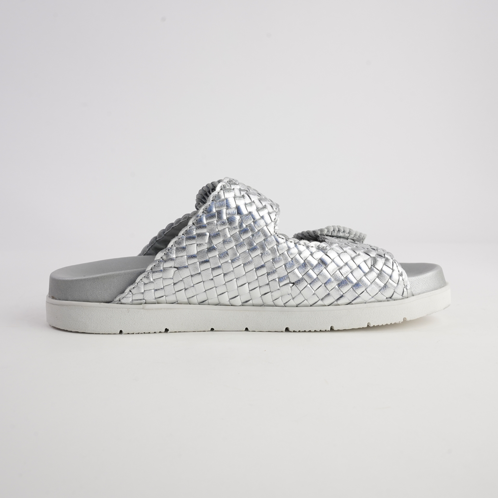 Janescha 701 Silver Leather Slides