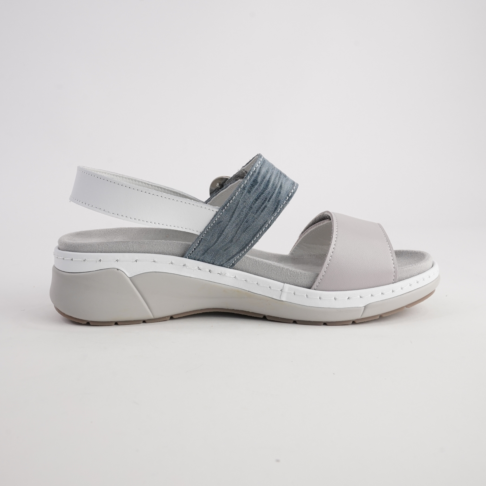 Dixie White Multi Leather Sandals