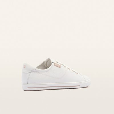 Nat III White Pebbled Leather Sneakers