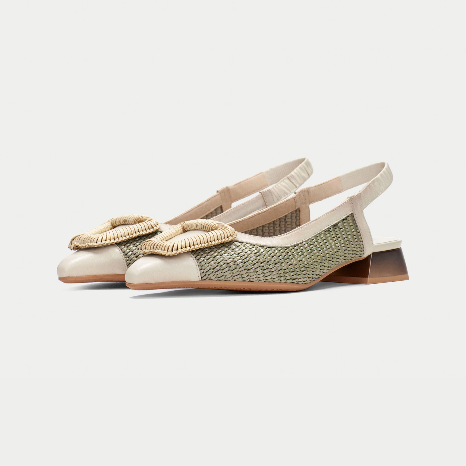 Rhv254046 Latte/ Eucalyptus Leather Flats