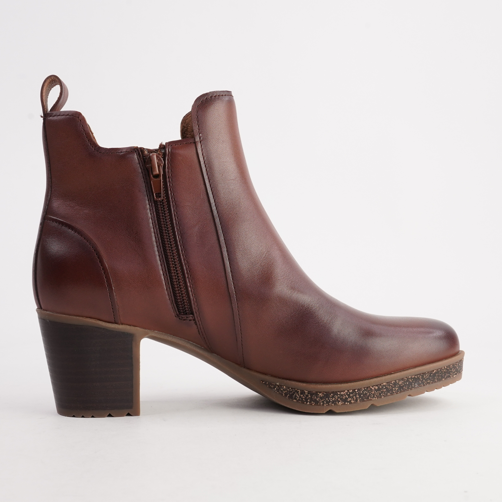 Gloria 04 Cognac Leather Ankle Boots