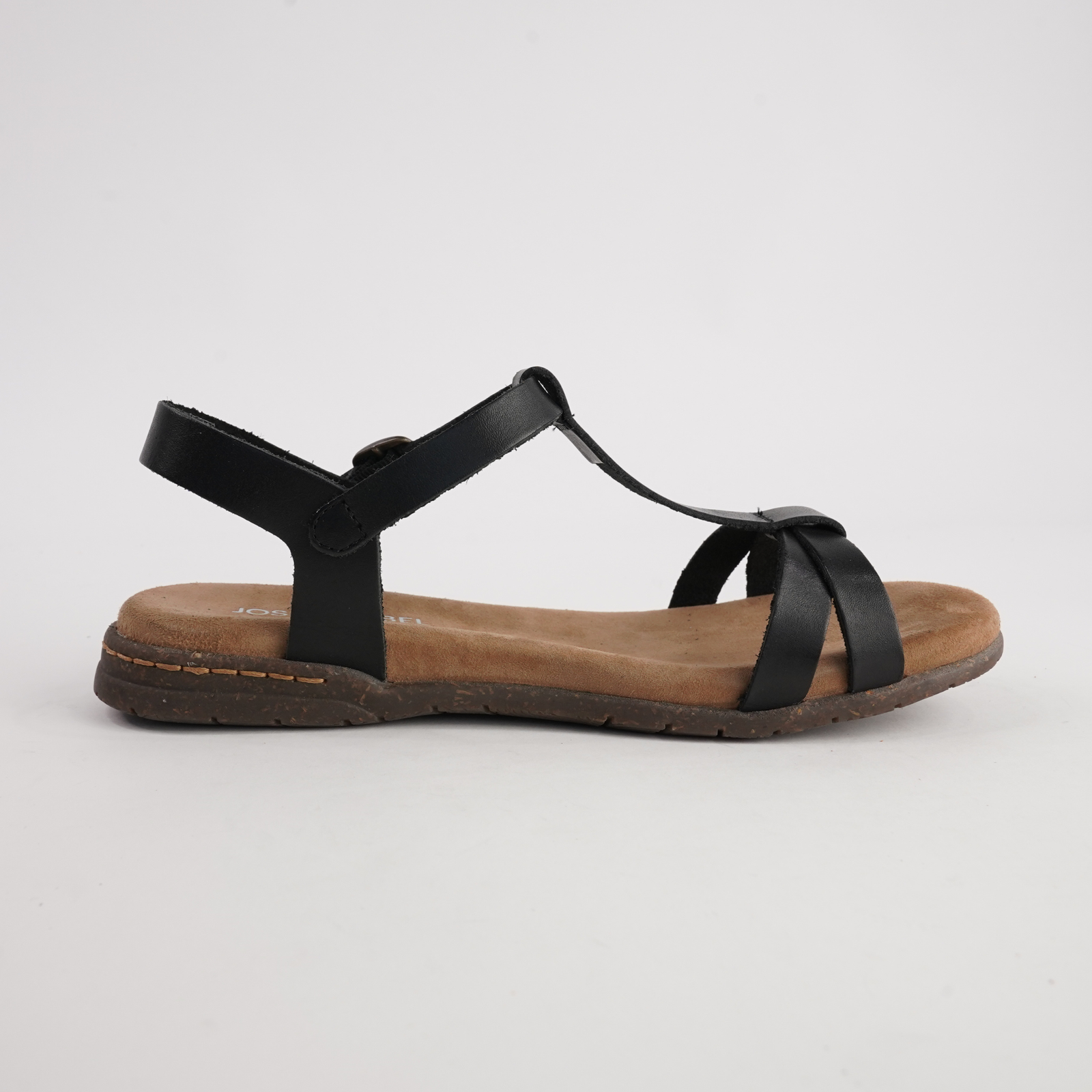Fabricia 01 Black Leather Sandals