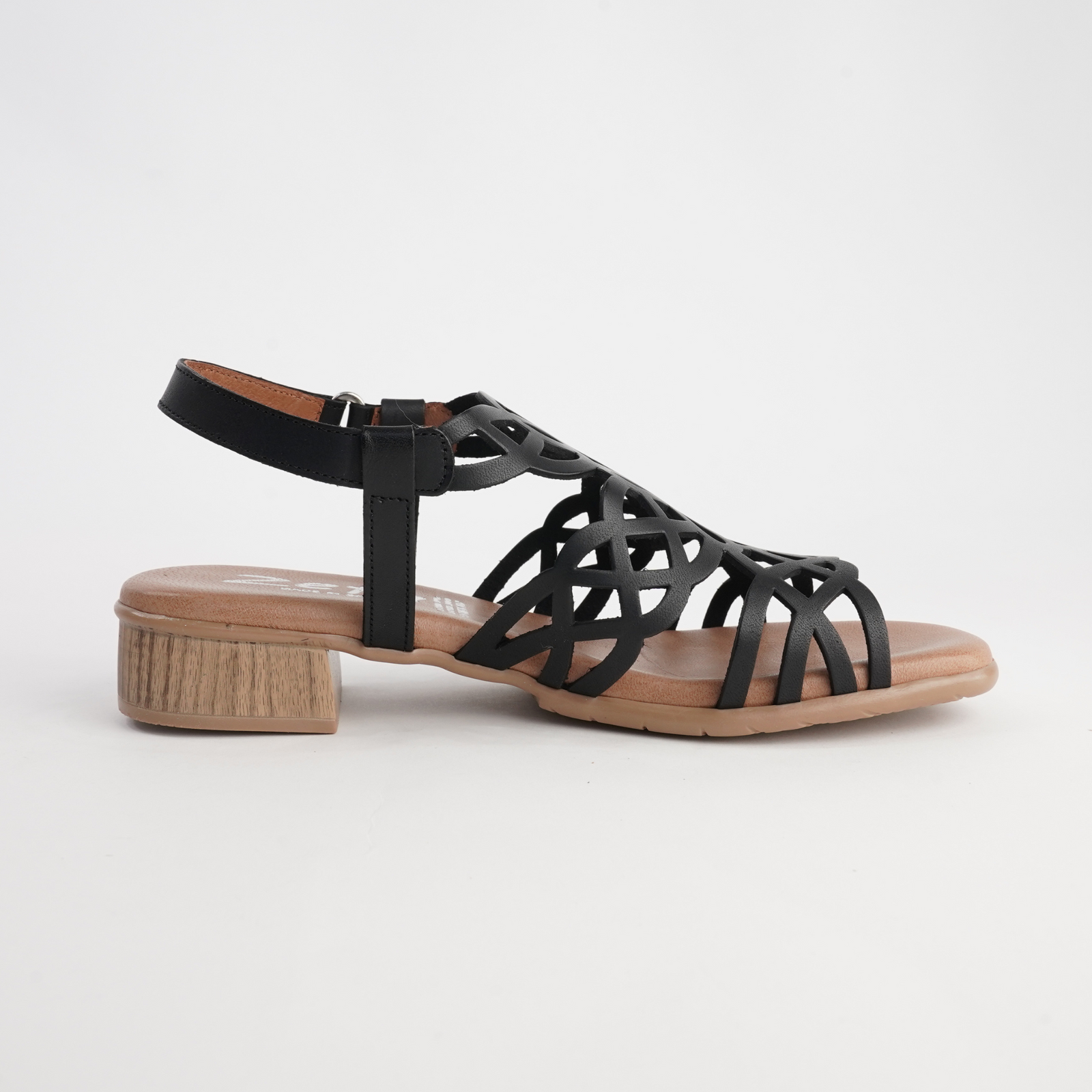 Hilite Black Leather Sandals