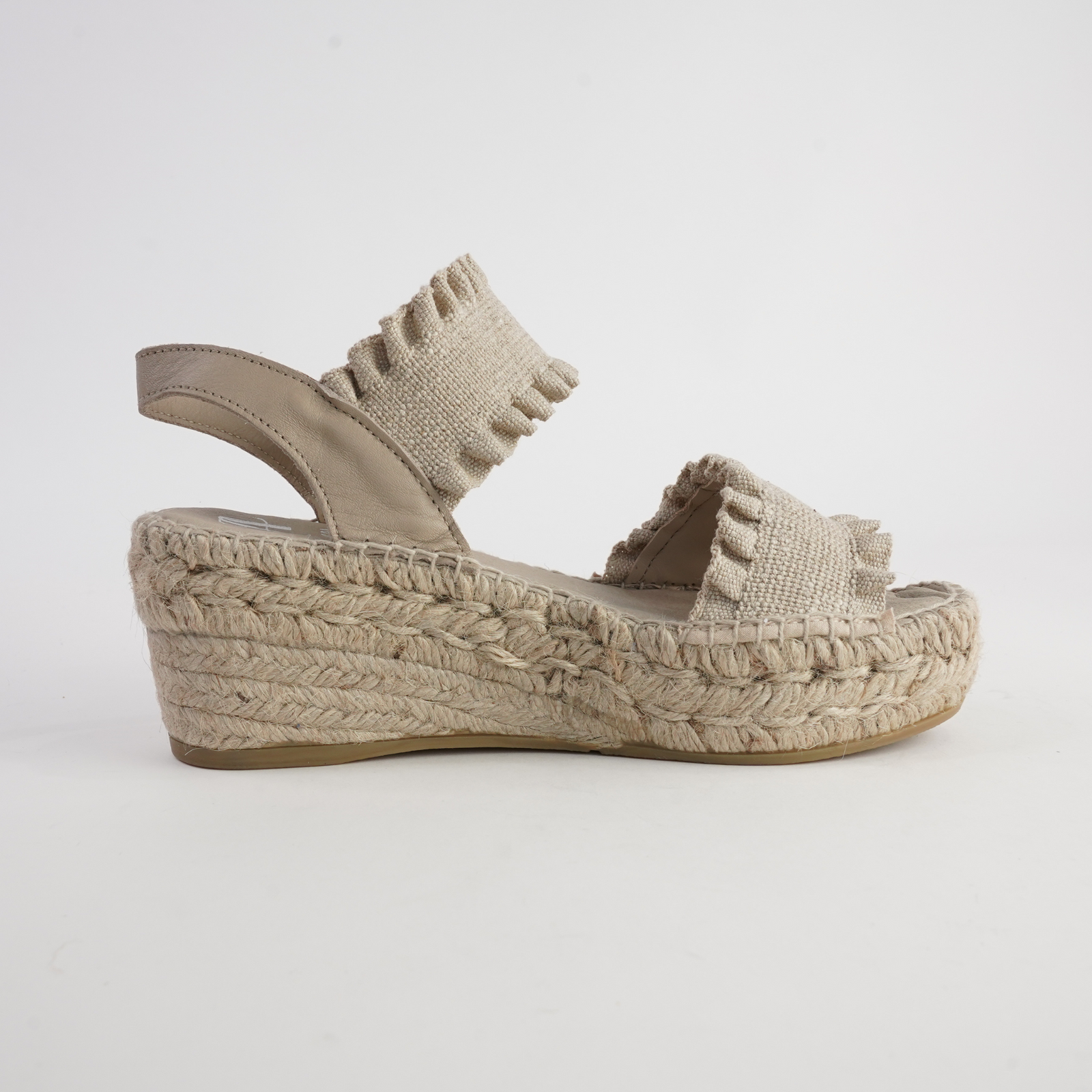 2245 A Beige Espadrille Wedges