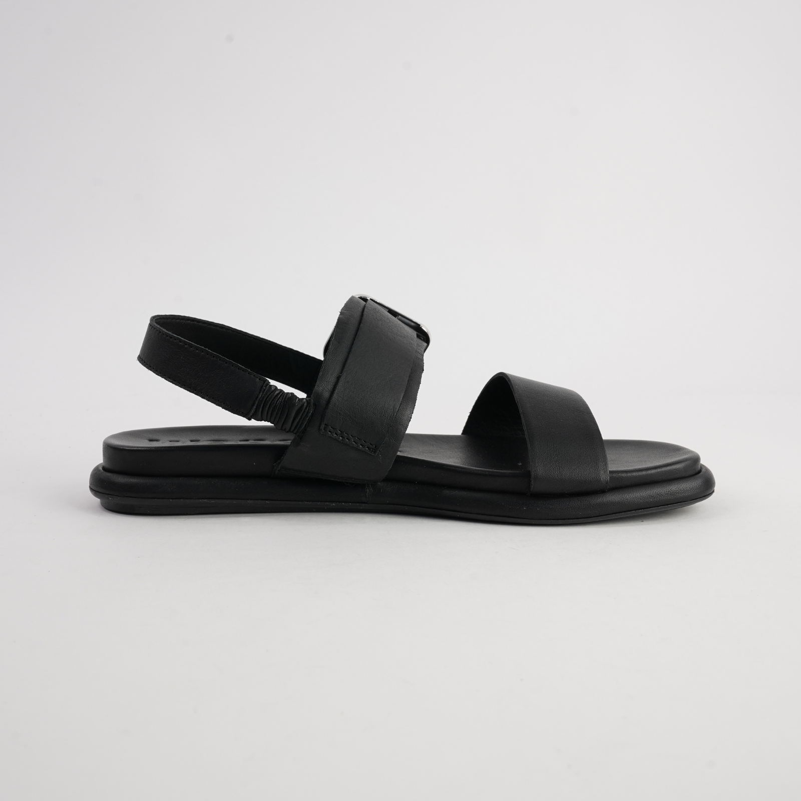 Bay Black Leather Sandals