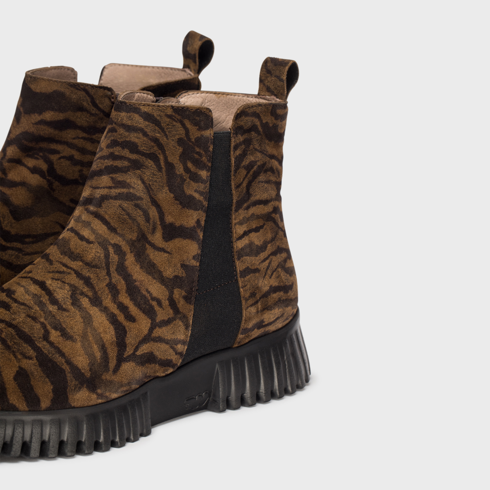 Nexon Zebra Print Leather Ankle Boots