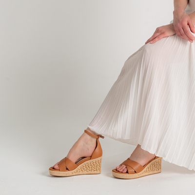 Baker Tan Leather Espadrille Wedges