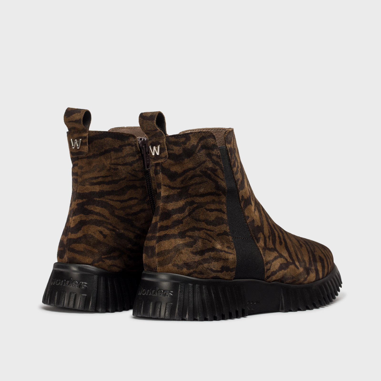 Nexon Zebra Print Leather Ankle Boots