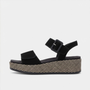 D1N54 Black Suede Wedge Sandals