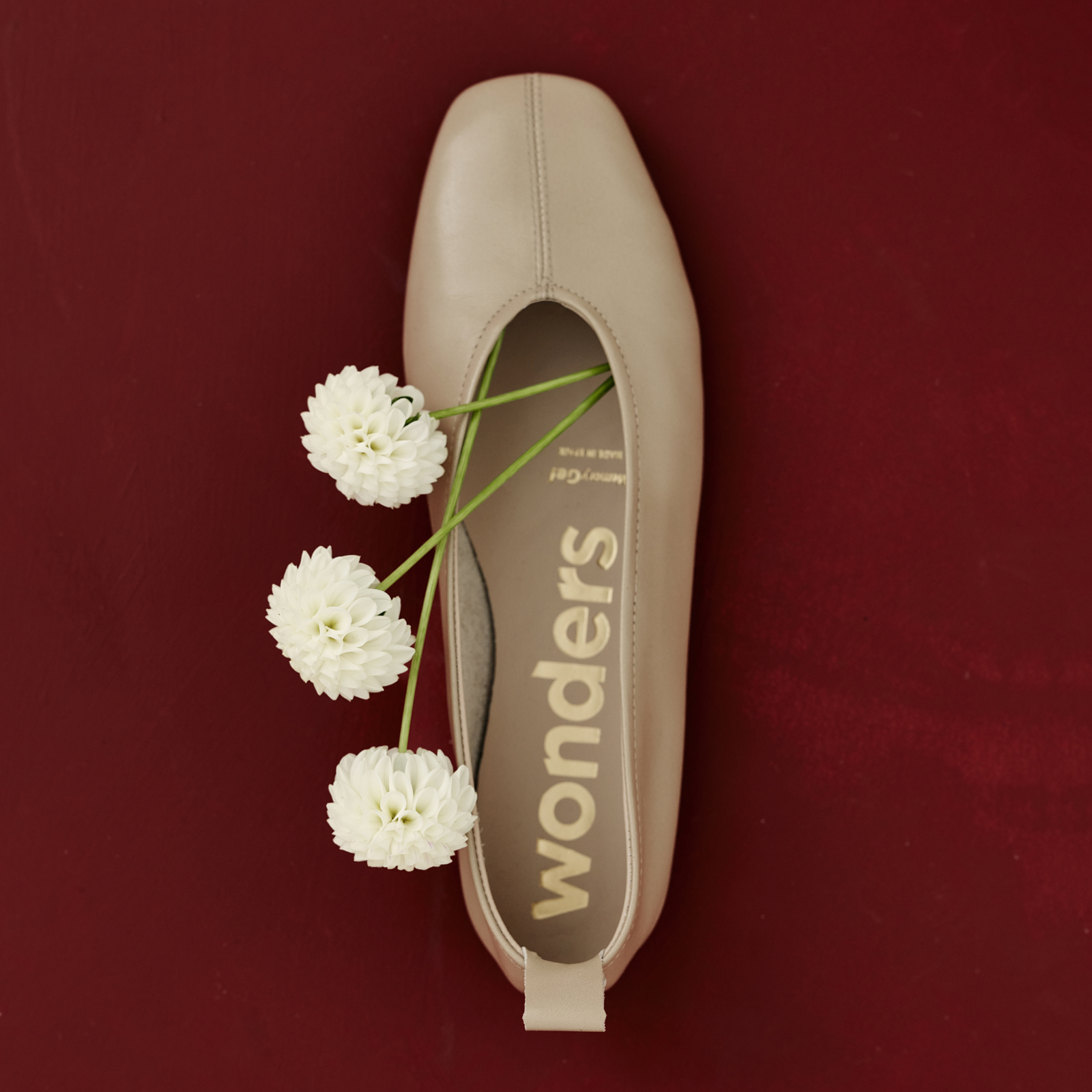 Seamly Taupe Leather Ballet Flats