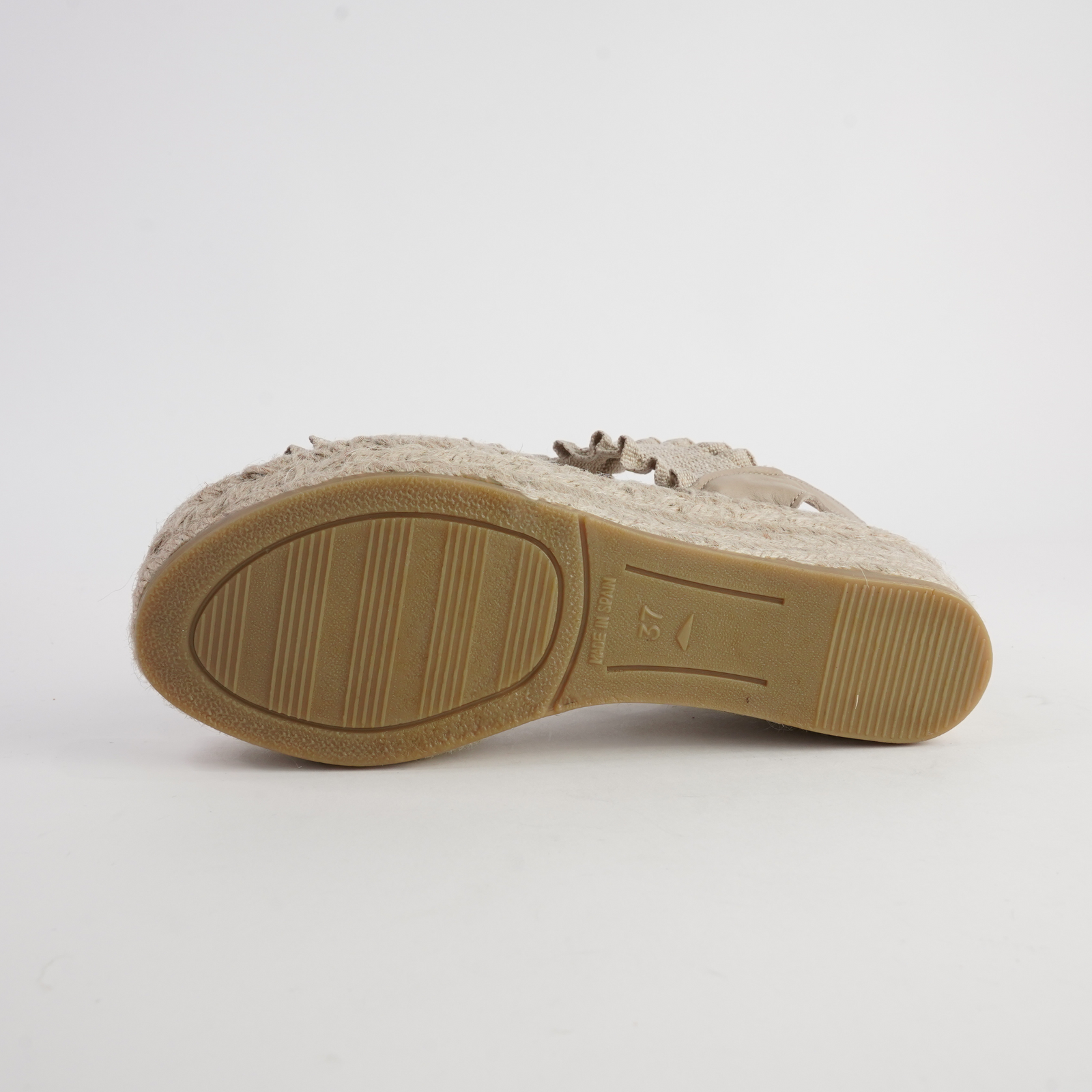 2245 A Beige Espadrille Wedges