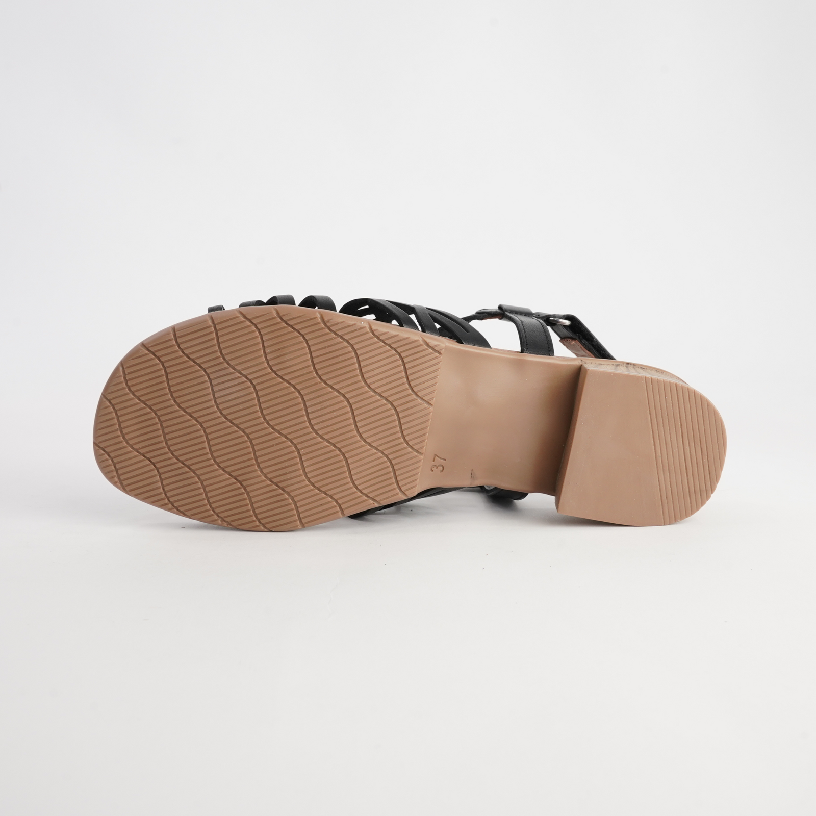 Hilite Black Leather Sandals