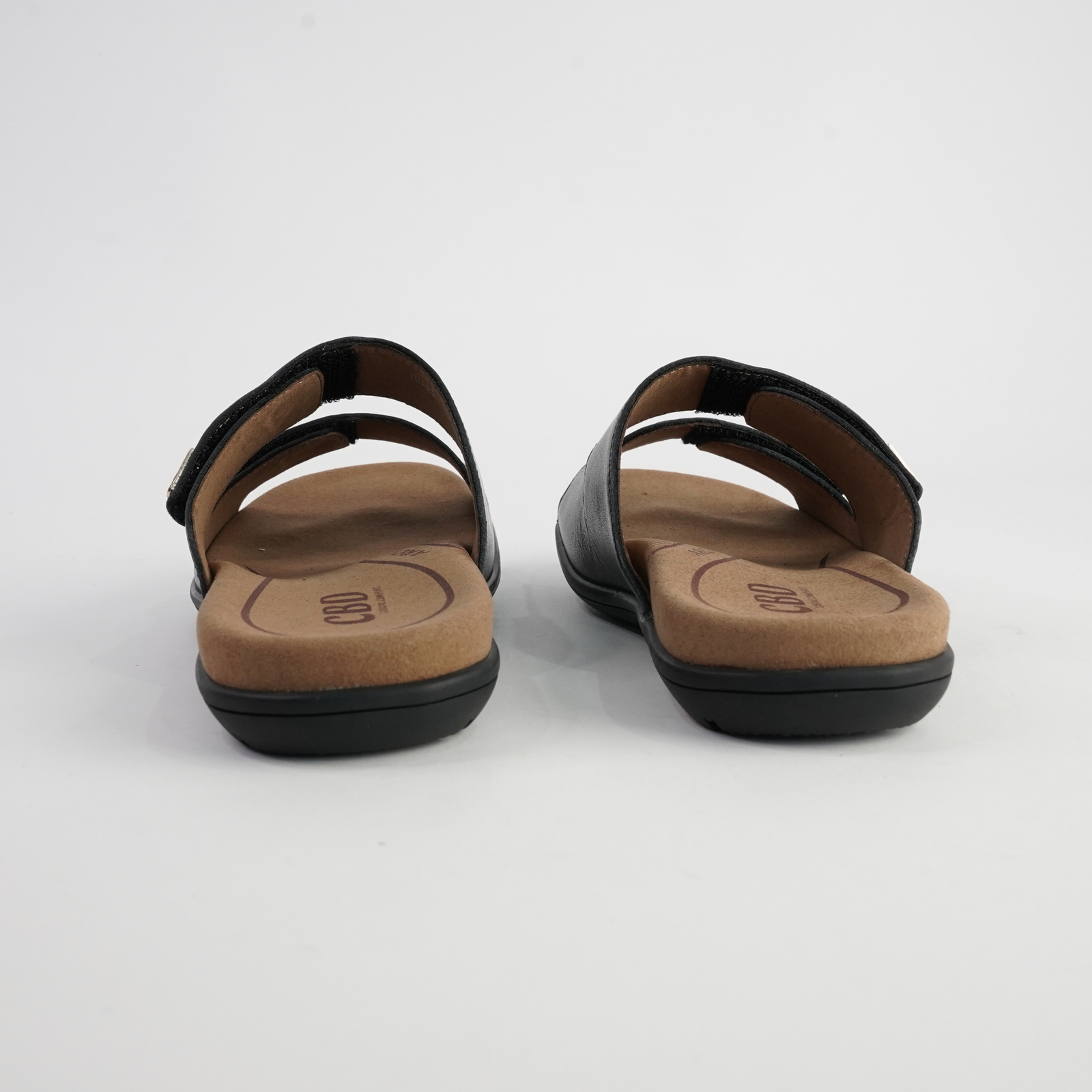 Tribe Black Leather Slides