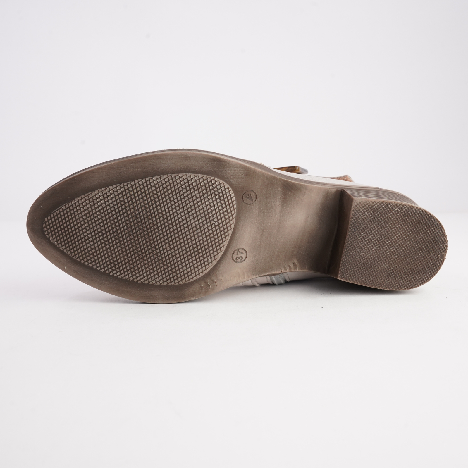 EG230 Taupe Leather Ankle Boots