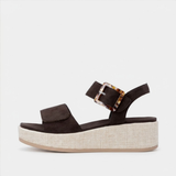 D1N54 Havana Suede Wedge Sandals