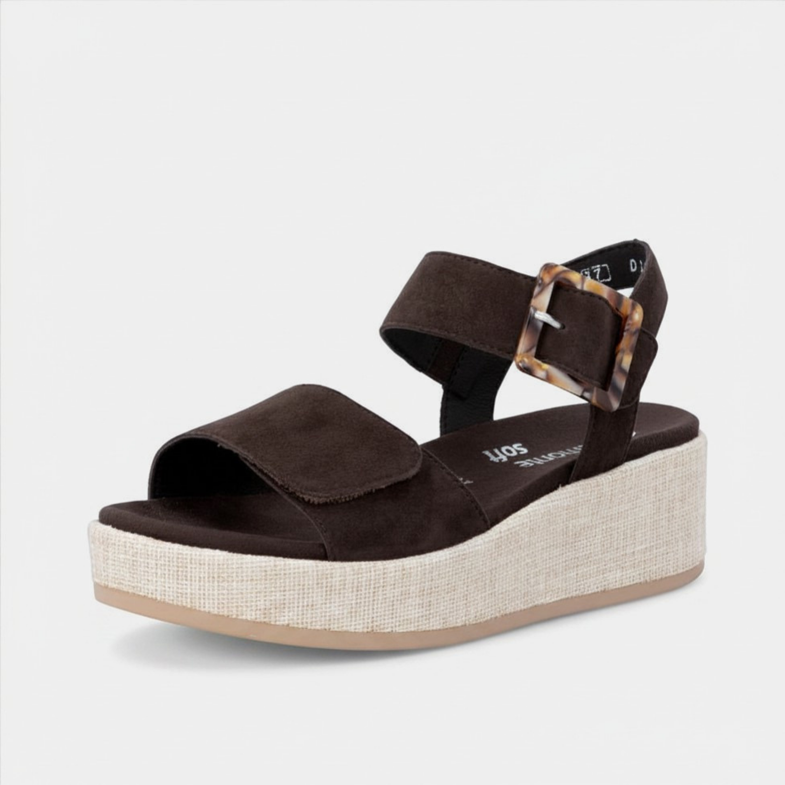 D1N54 Havana Suede Wedge Sandals
