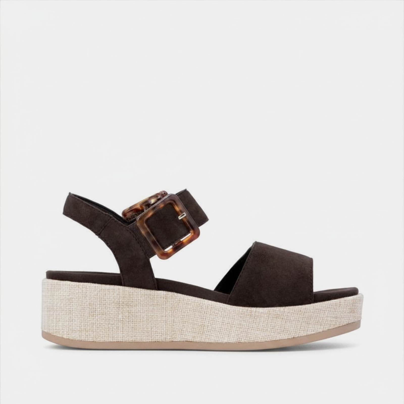 D1N54 Havana Suede Wedge Sandals